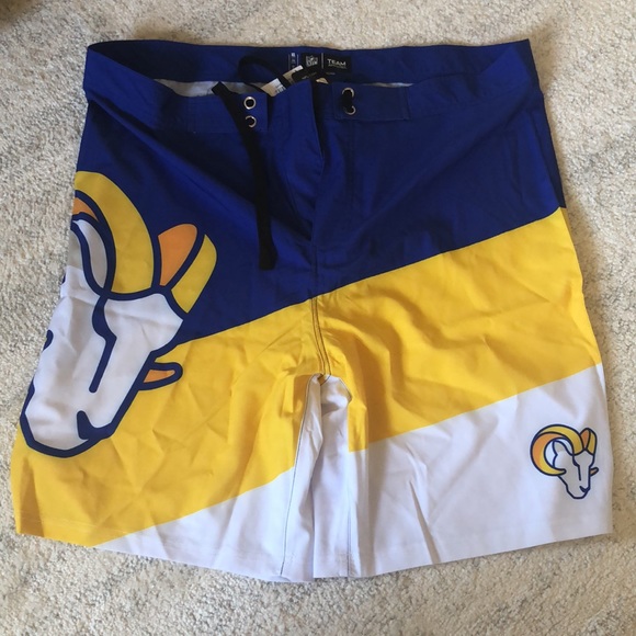 NWT NFL LA Rams Swim Trunks - Picture 3 of 8